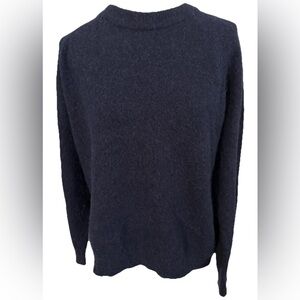 Zara Alpaca Wool‎ Blend Navy Crewneck Sweater SZ XL